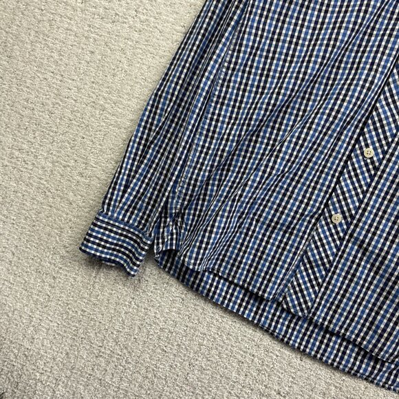 Fred Perry Button Down Shirt Mens S Blue Plaid Striped Oxford Woven Cotton - Picture 6 of 14